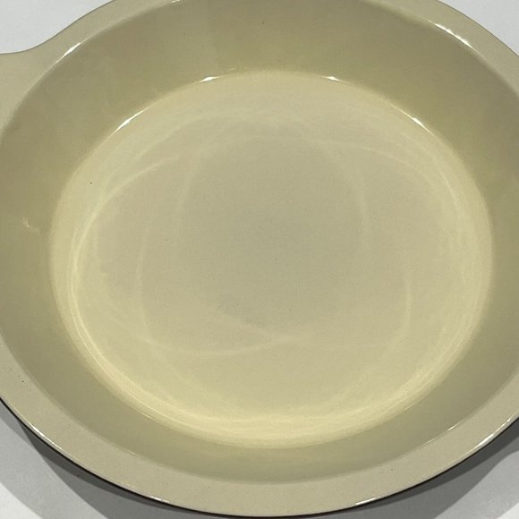 QVC Technique Ceramic Brown And Cream 10” Pie Plate With Lifter And Instructions - Picture 7 of 11